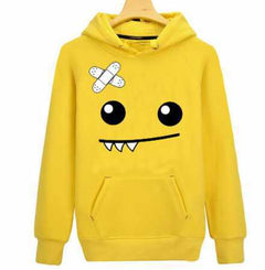 Hooded Sweatshirt with Emoji Print Design